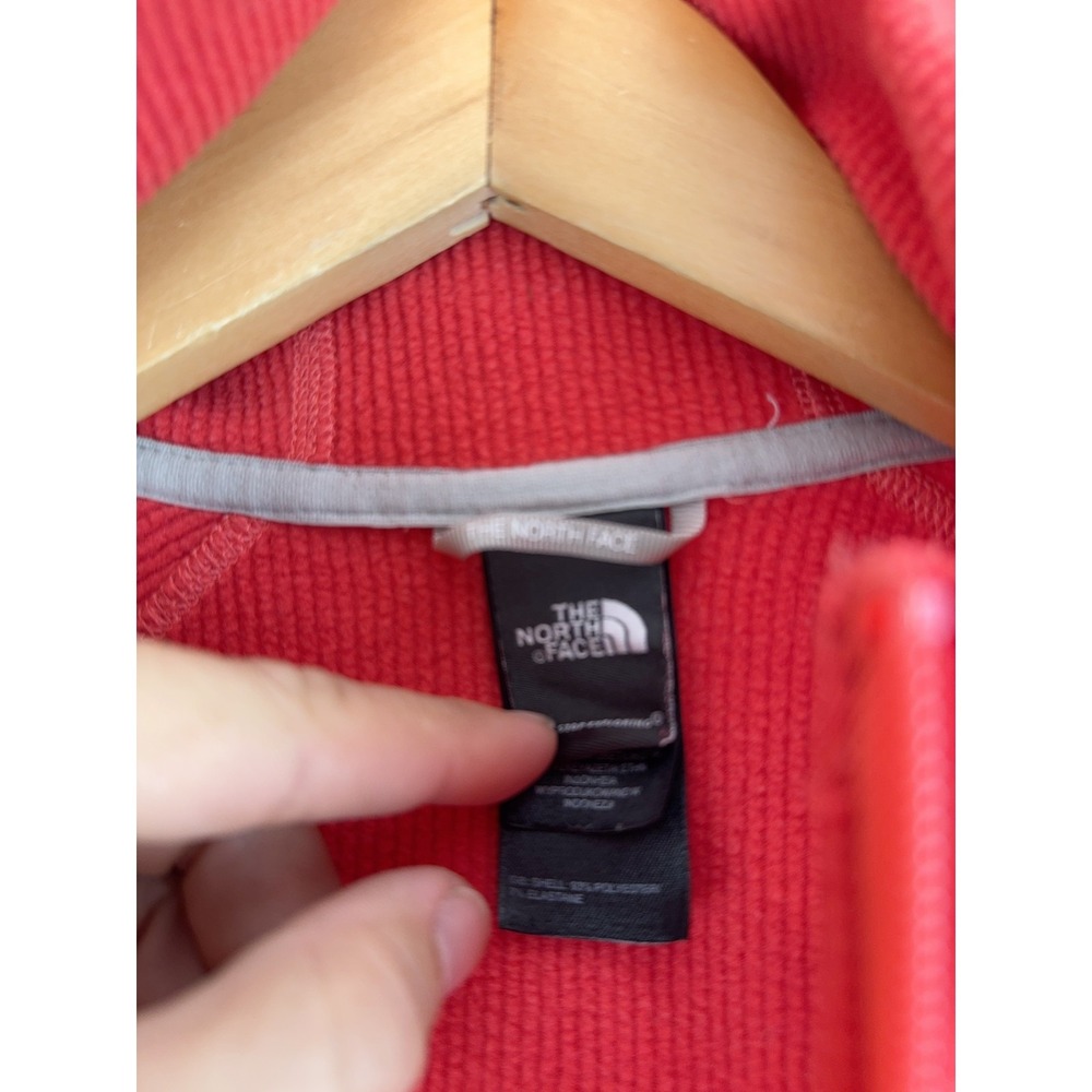 North Face Hoodie Womens Small Red Full Zip Fleece Jacket Outdoors Activewear - Picture 3 of 7